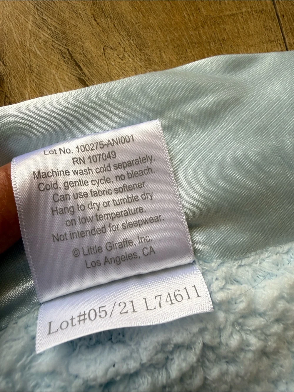 Little Giraffe Baby Blanket Blue Luxe Chenille Plush 29 X 35 Cozy Nursery Gift